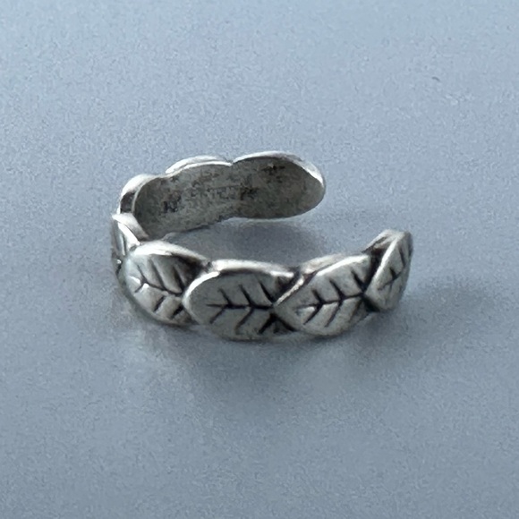 Sterling Silver Simple Leaf Cuff - Picture 3 of 8